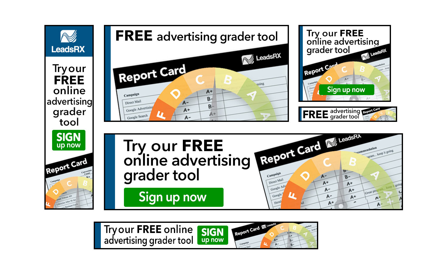 Banner Ads for linked in, Facebook and industry newsletter placement.