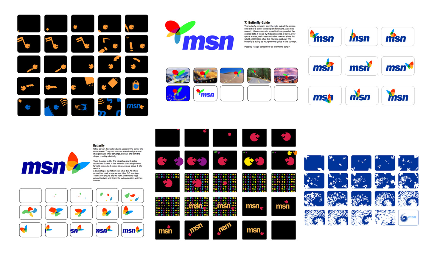Animation and active branding concepts for each design option tested.